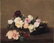 A Basket of Roses - 亨利·方丹·拉图尔